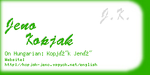 jeno kopjak business card